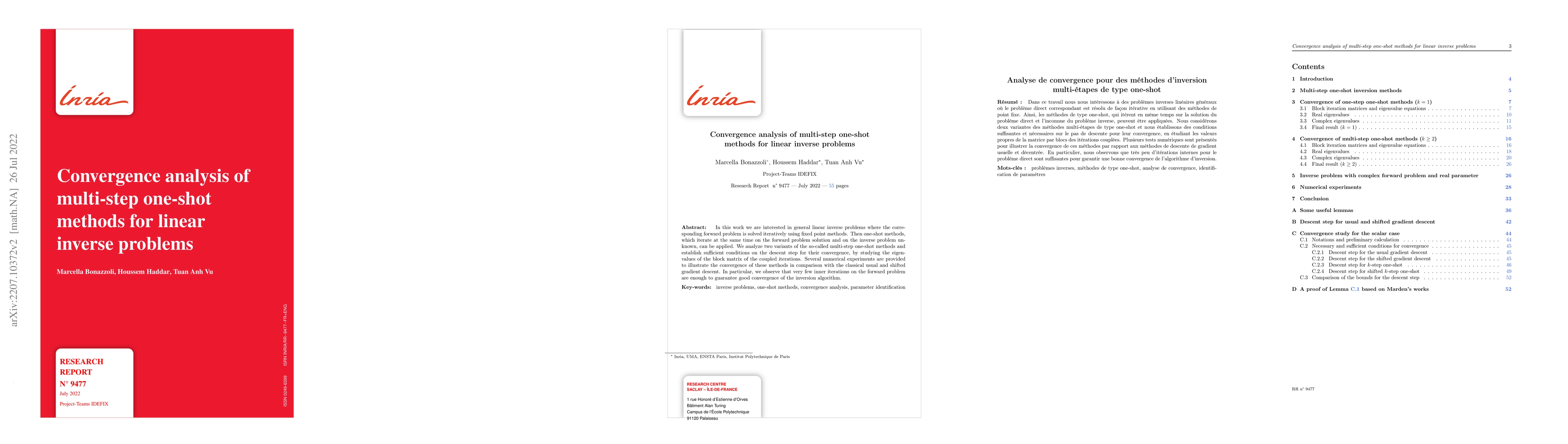 Thumbnail for Convergence analysis of multi-step one-shot methods for linear inverse
  problems