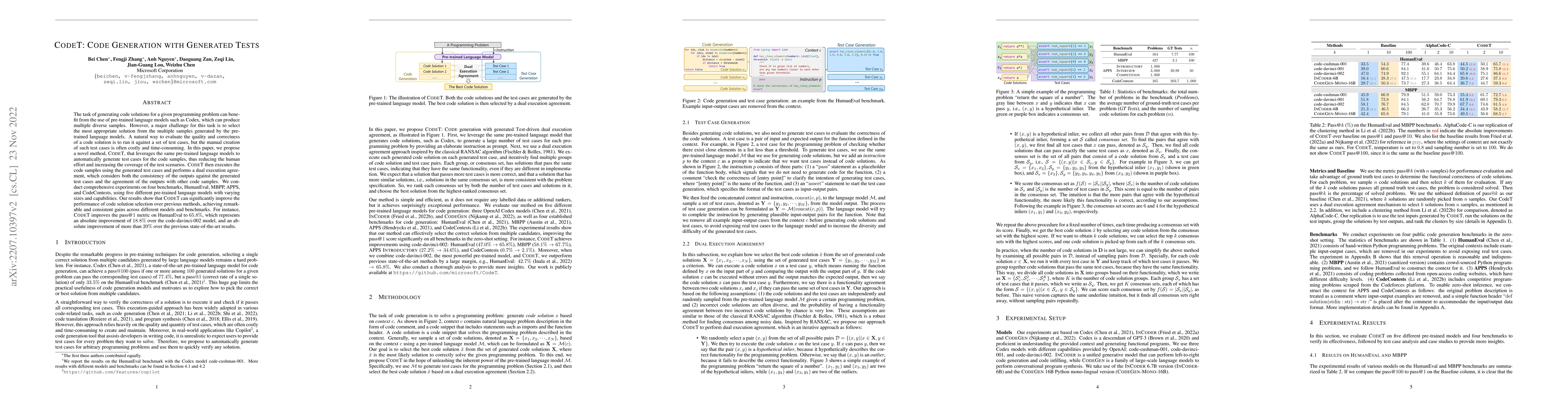 Thumbnail for CodeT: Code Generation with Generated Tests