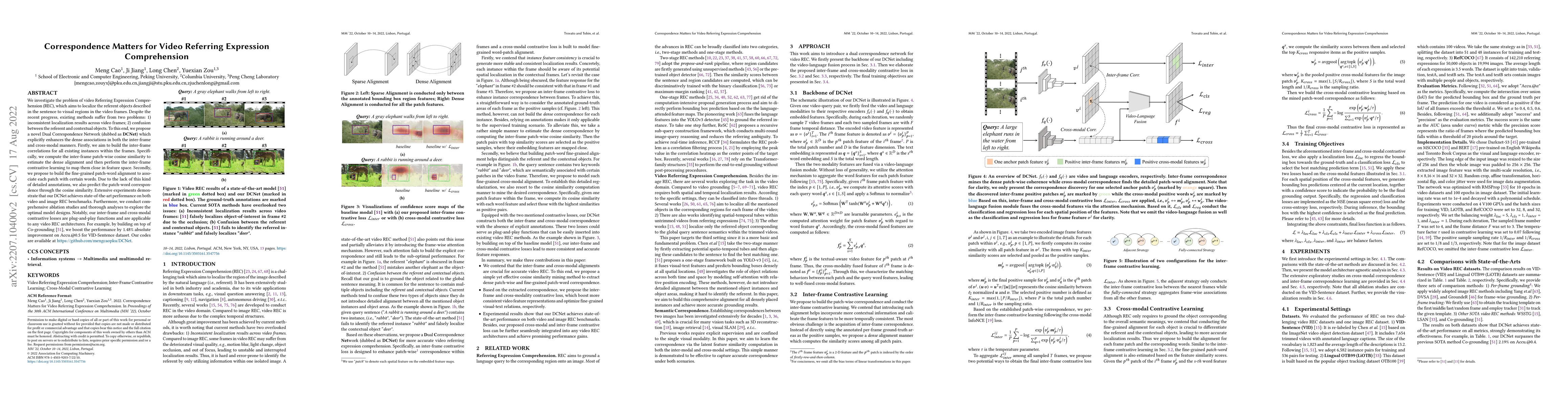 Thumbnail for Correspondence Matters for Video Referring Expression Comprehension