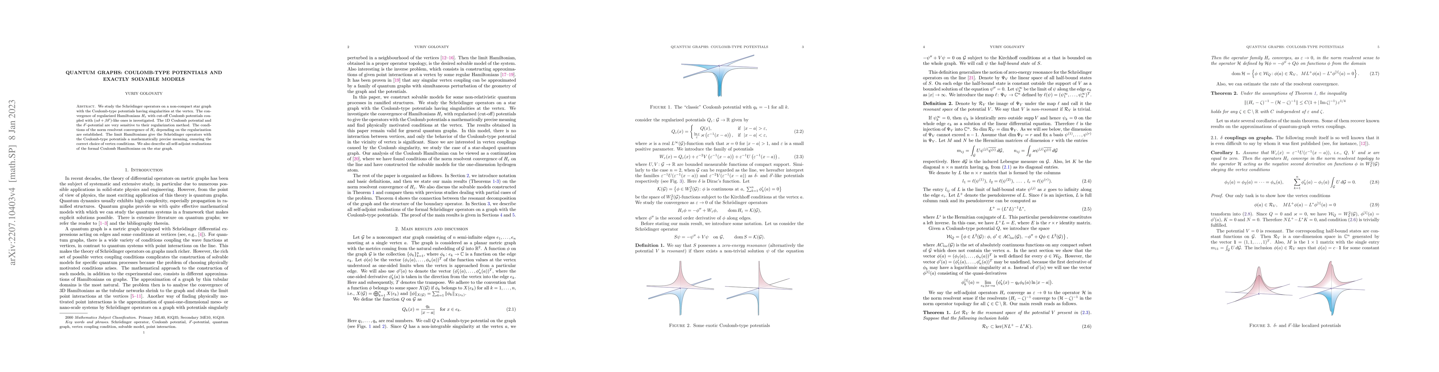 Thumbnail for Quantum graphs: Coulomb-type potentials and exactly solvable models