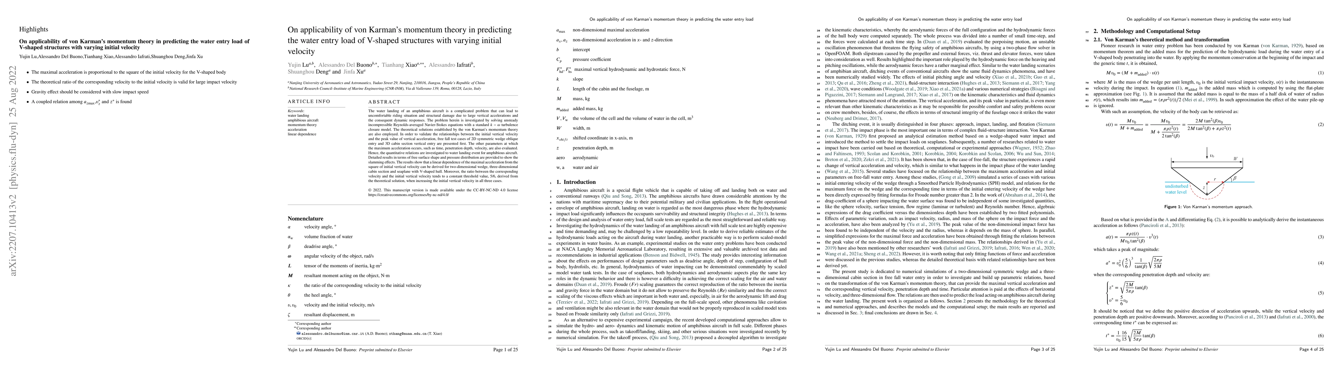 Thumbnail for On applicability of von Karman's momentum theory in predicting the water
  entry load of V-shaped structures with varying initial velocity