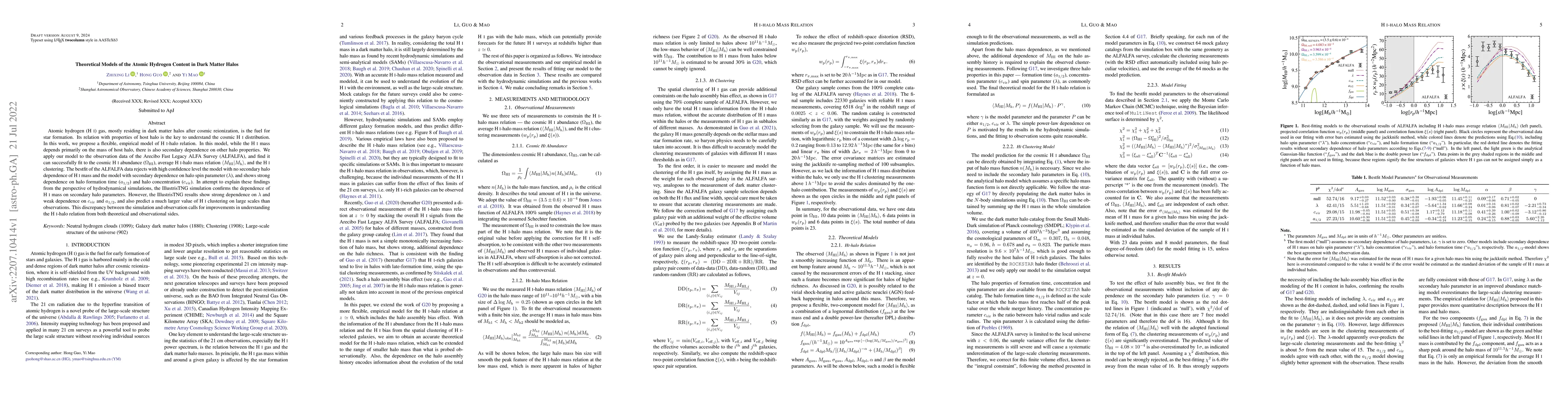 Thumbnail for Theoretical Models of the Atomic Hydrogen Content in Dark Matter Halos