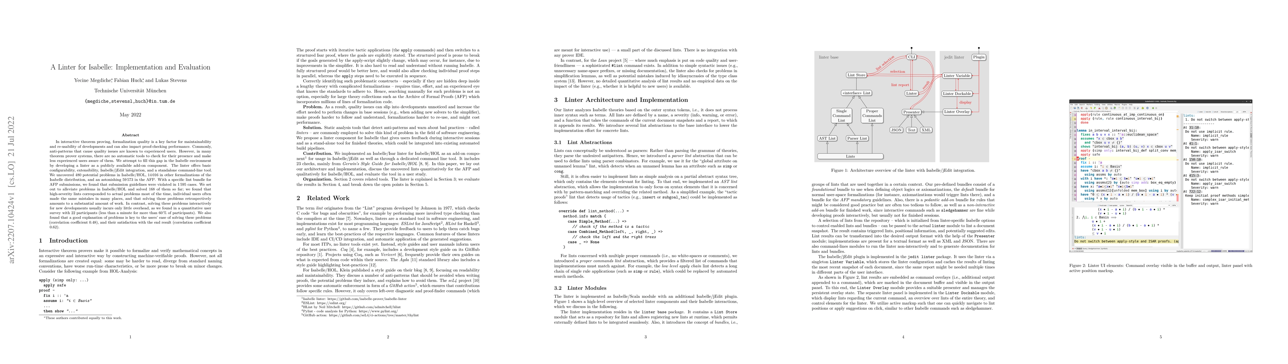 Thumbnail for A Linter for Isabelle: Implementation and Evaluation
