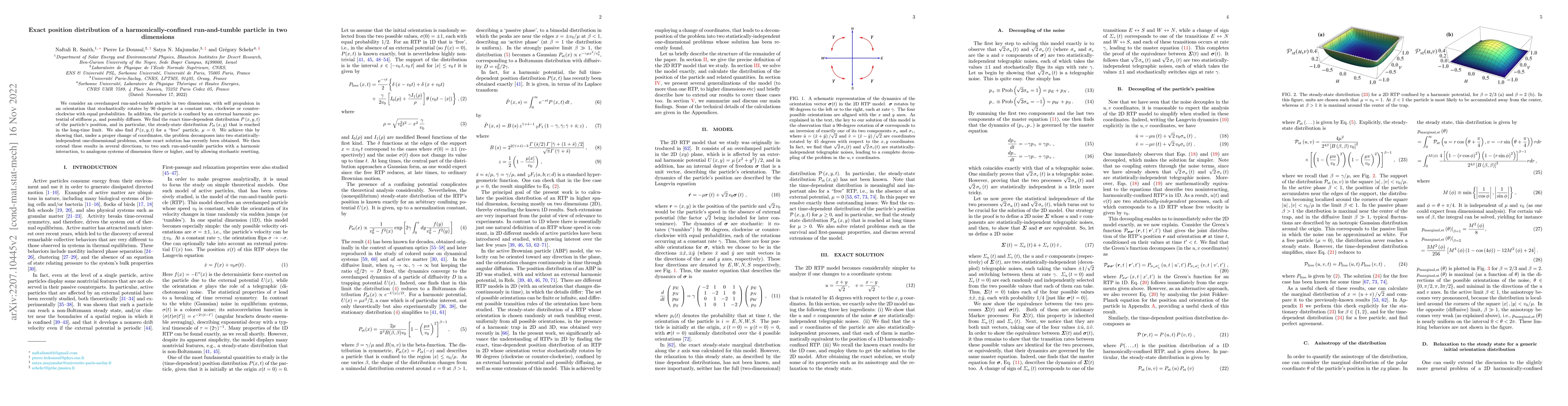 Thumbnail for Exact position distribution of a harmonically-confined run-and-tumble
  particle in two dimensions