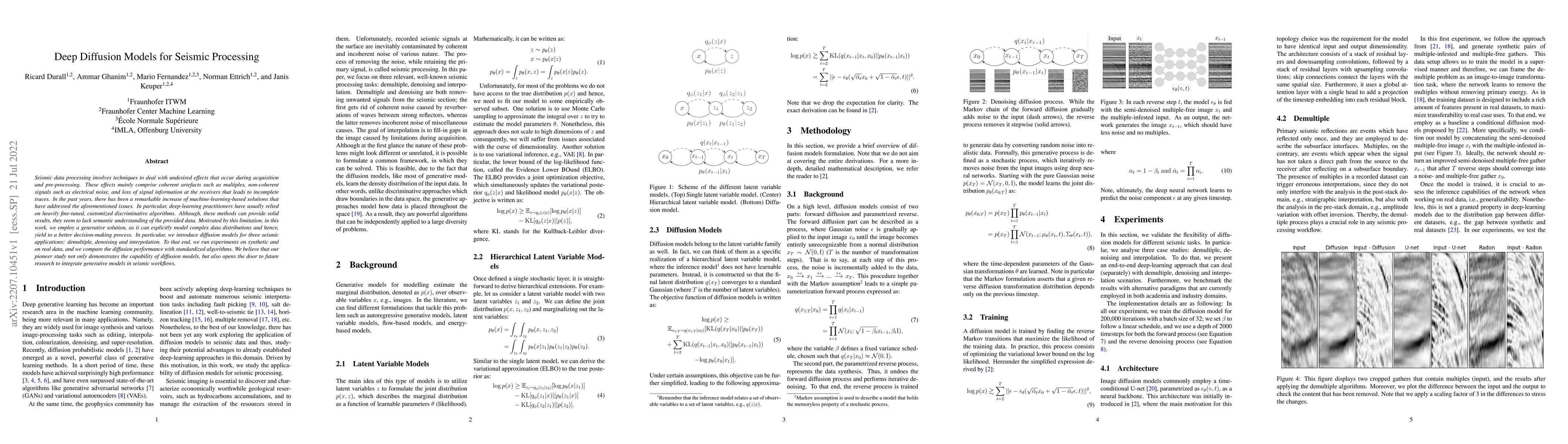 Thumbnail for Deep Diffusion Models for Seismic Processing