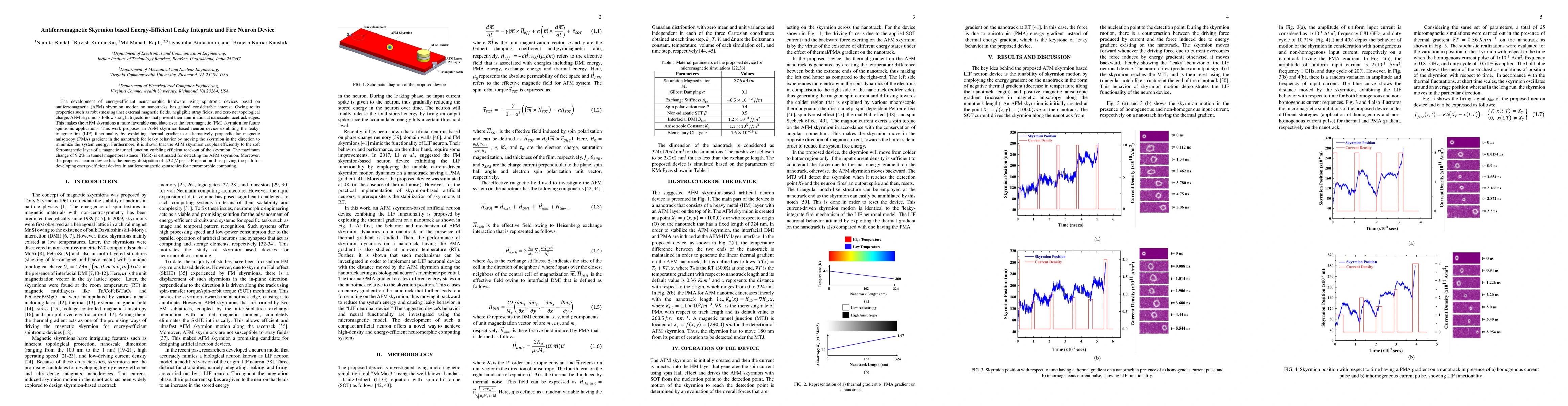 Thumbnail for Antiferromagnetic Skyrmion based Energy-Efficient Leaky Integrate and
  Fire Neuron Device