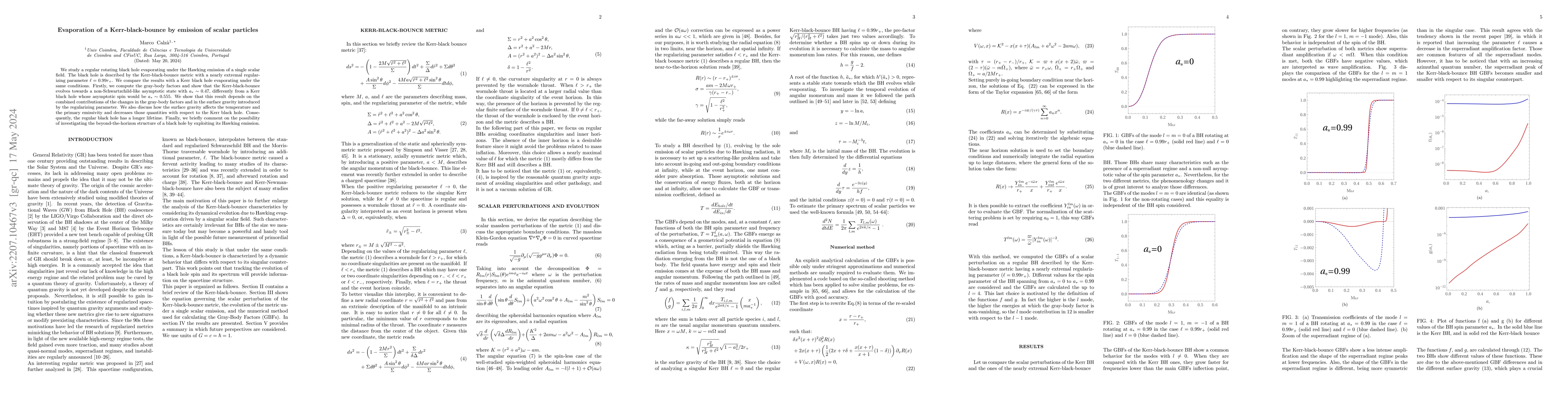 Thumbnail for Evaporation of a Kerr-black-bounce by emission of scalar particles