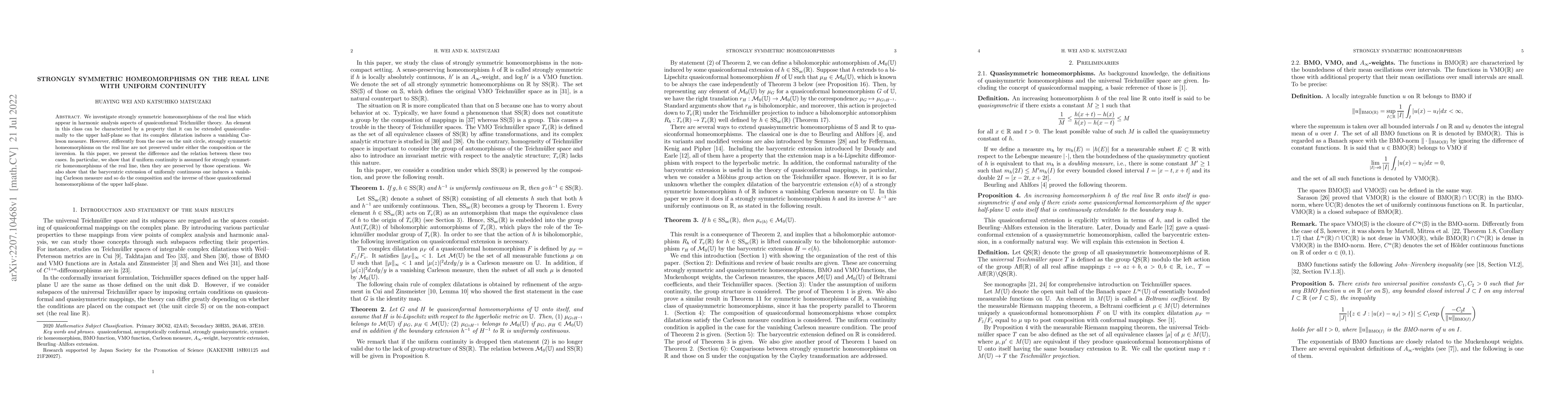 Thumbnail for Strongly symmetric homeomorphisms on the real line with uniform
  continuity