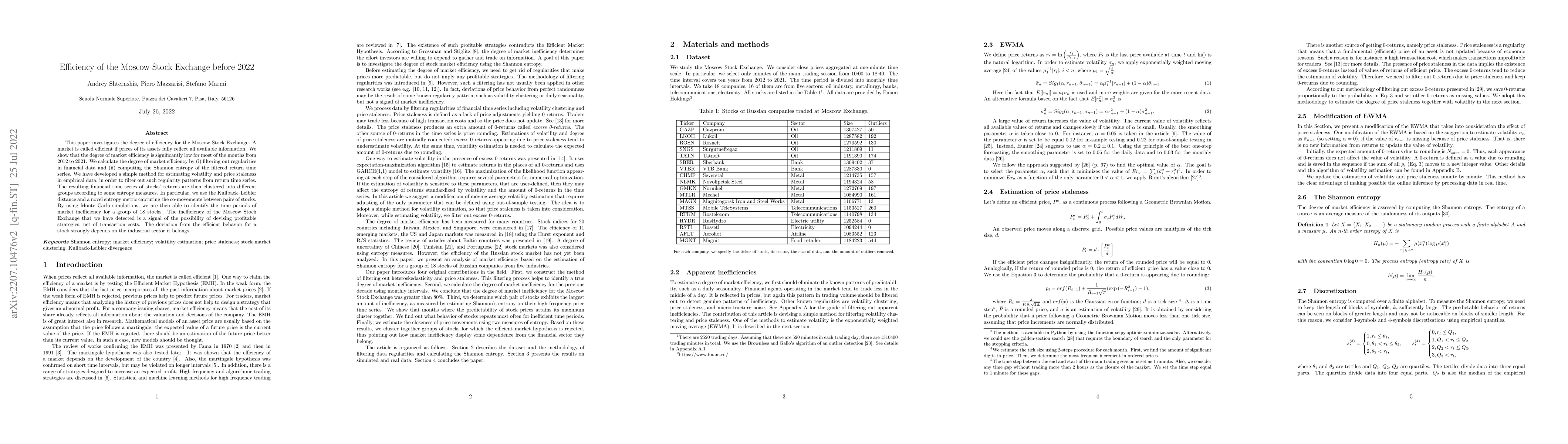 Thumbnail for Efficiency of the Moscow Stock Exchange before 2022