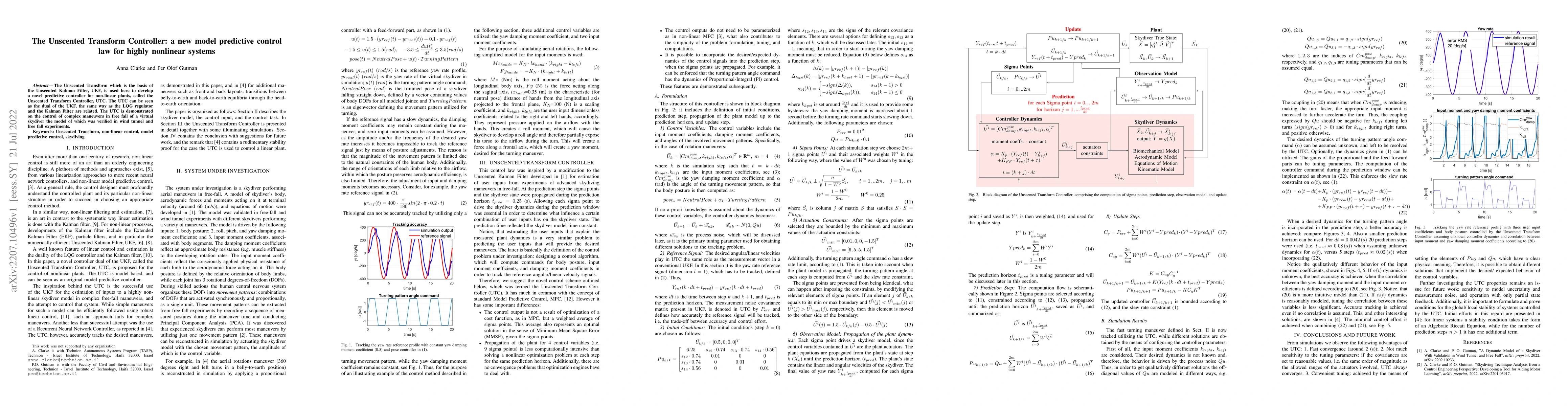 Thumbnail for The Unscented Transform Controller: a new model predictive control law
  for highly nonlinear systems