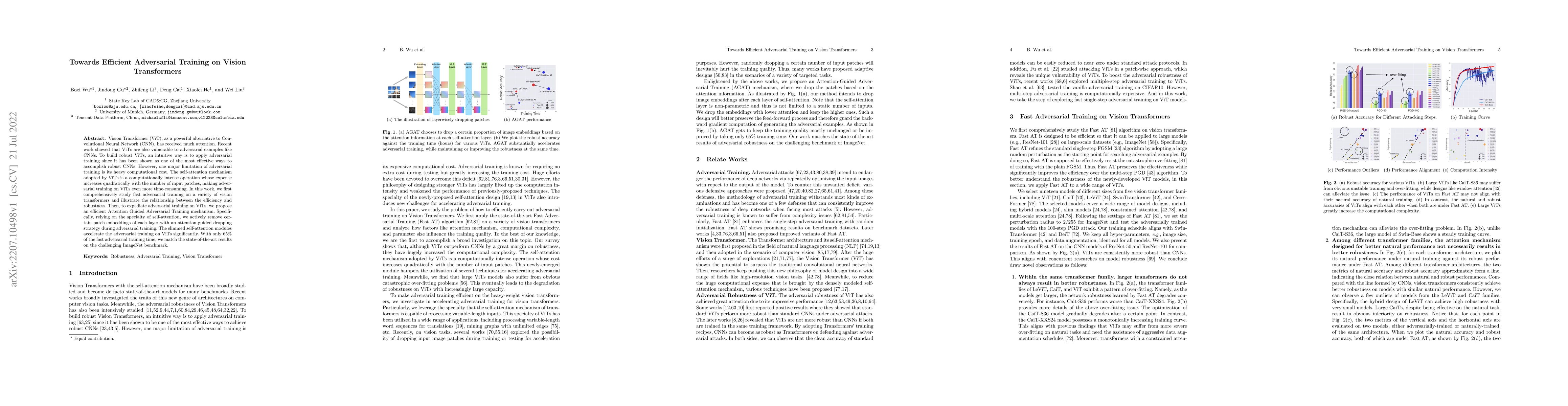 Thumbnail for Towards Efficient Adversarial Training on Vision Transformers