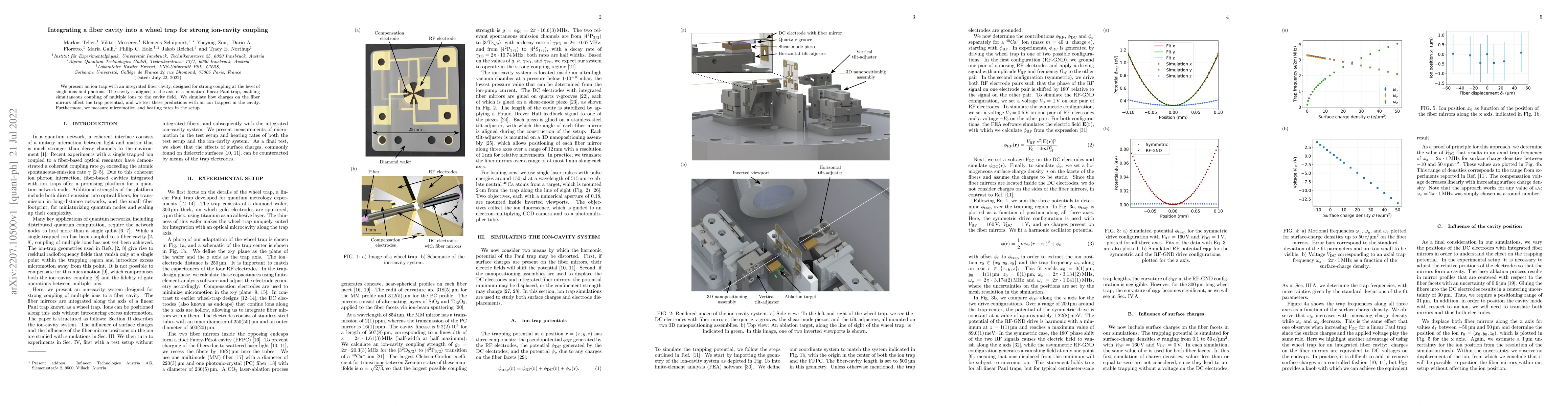 Thumbnail for Integrating a fiber cavity into a wheel trap for strong ion-cavity
  coupling