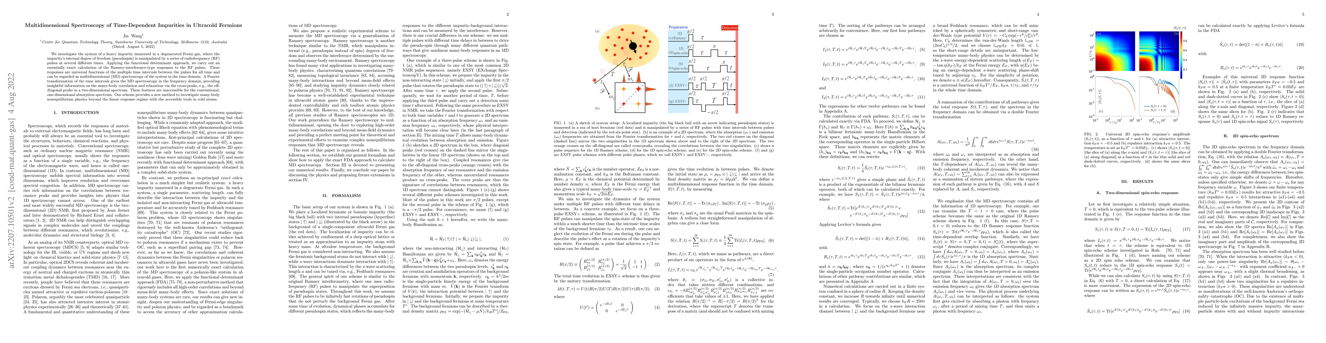 Thumbnail for Multidimensional Spectroscopy of Time-Dependent Impurities in Ultracold
  Fermions