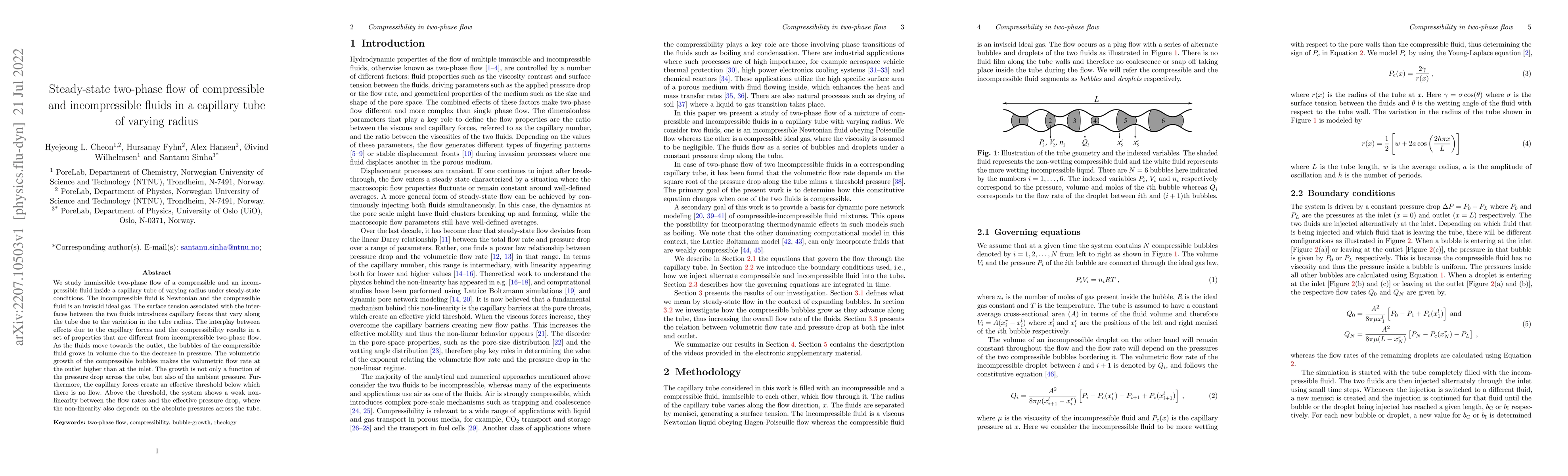 Thumbnail for Steady-state two-phase flow of compressible and incompressible fluids in
  a capillary tube of varying radius