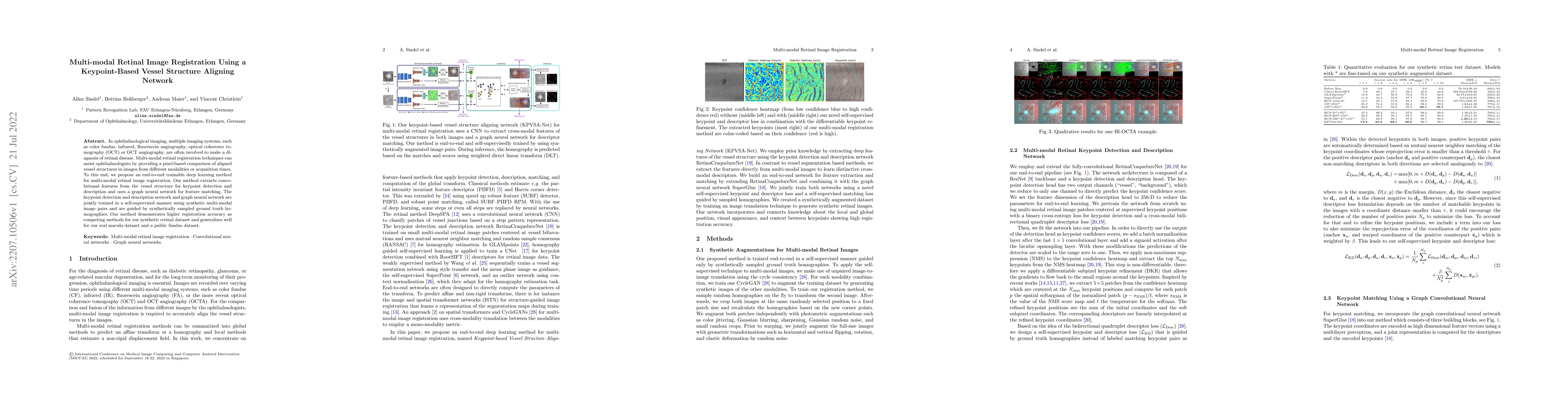 Thumbnail for Multi-modal Retinal Image Registration Using a Keypoint-Based Vessel
  Structure Aligning Network