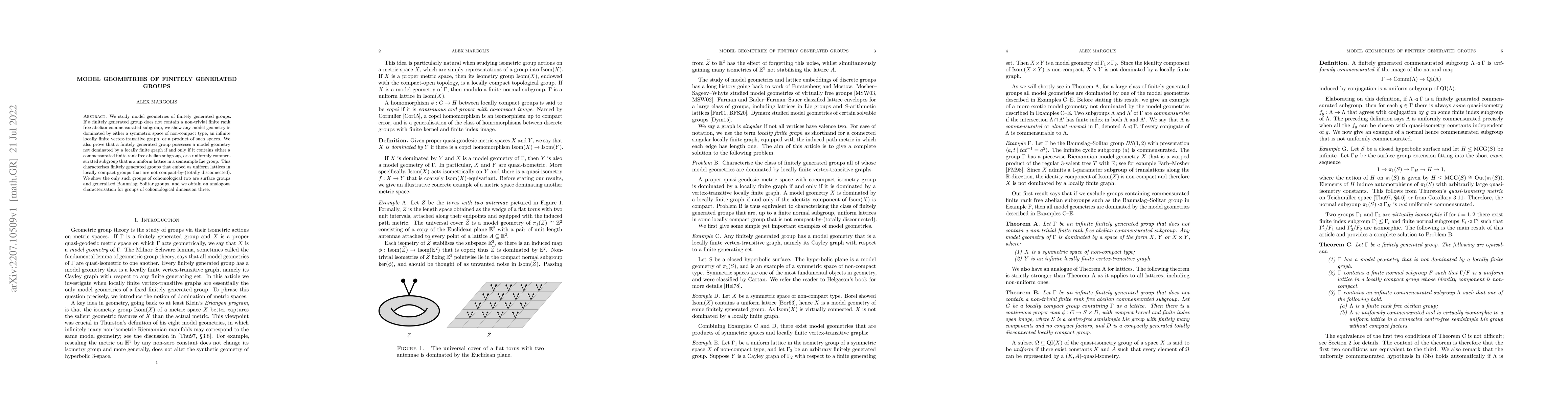 Thumbnail for Model geometries of finitely generated groups