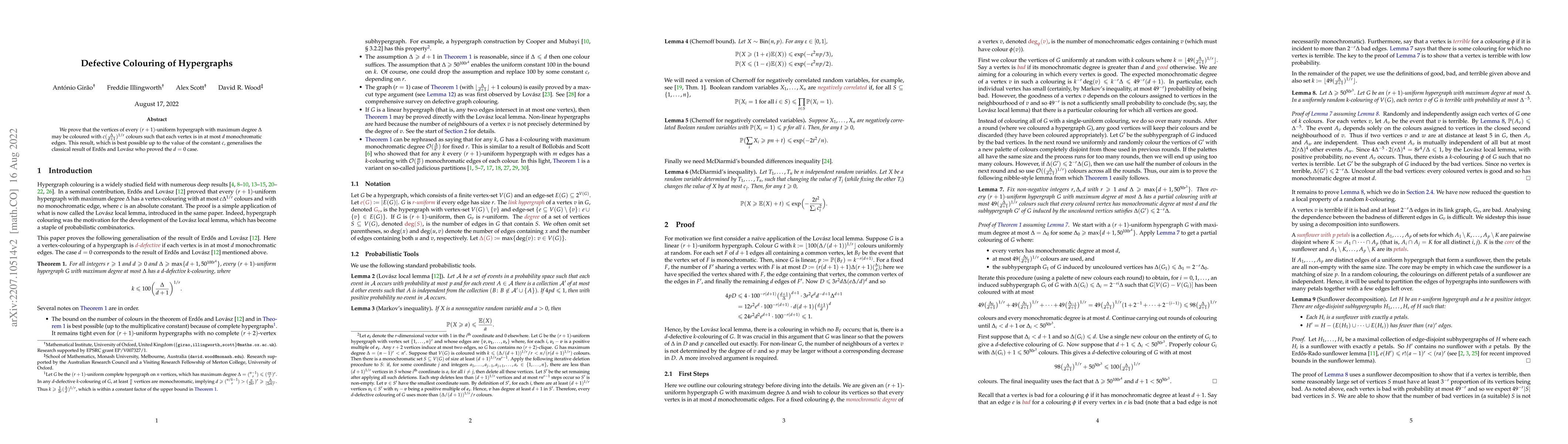 Thumbnail for Defective Colouring of Hypergraphs