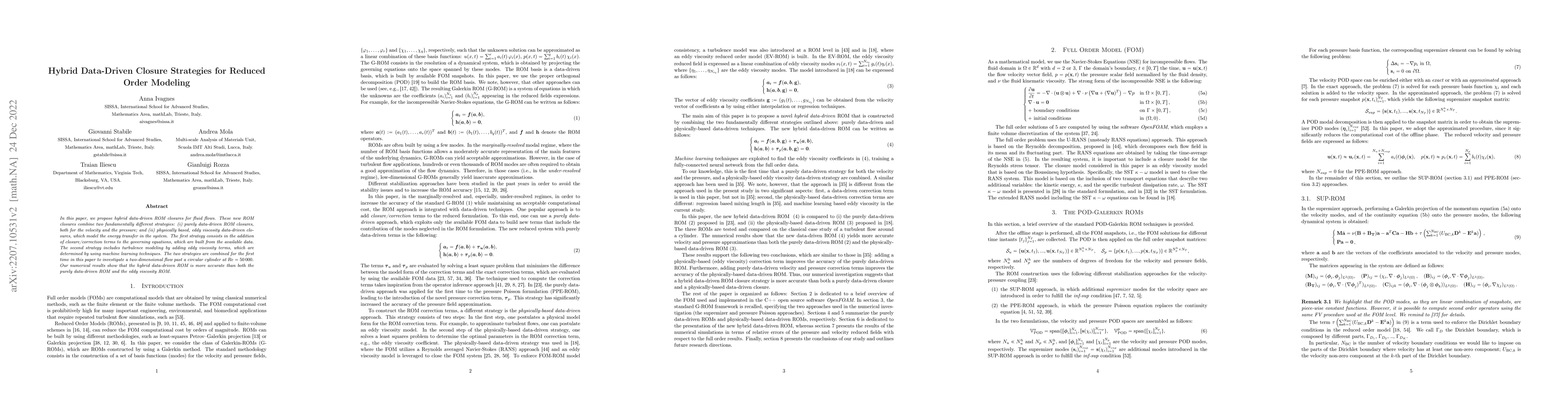 Thumbnail for Hybrid Data-Driven Closure Strategies for Reduced Order Modeling