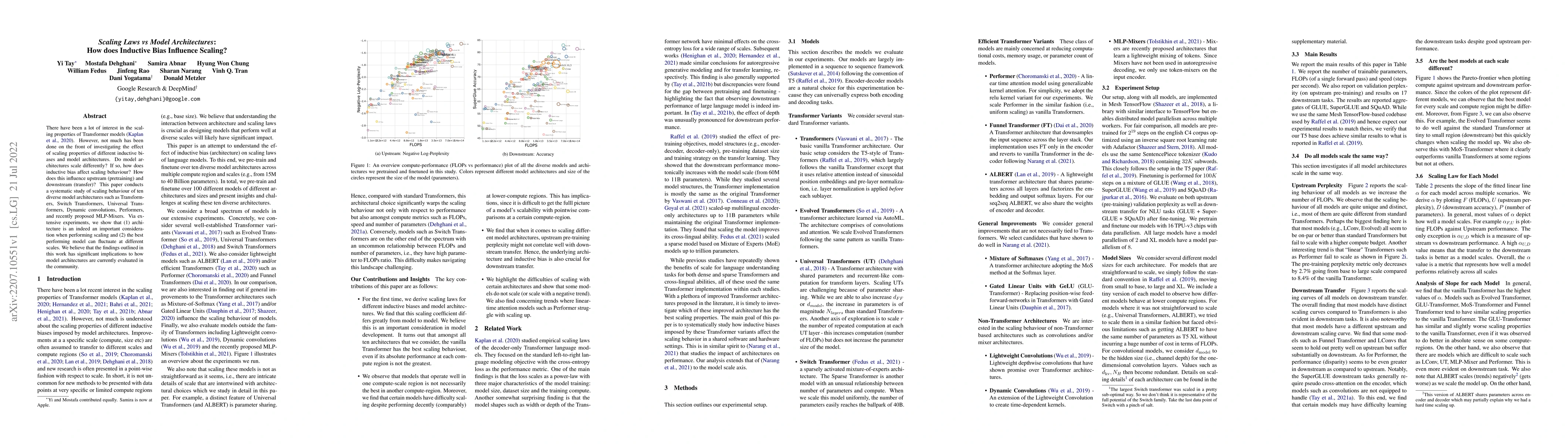 Thumbnail for Scaling Laws vs Model Architectures: How does Inductive Bias Influence
  Scaling?