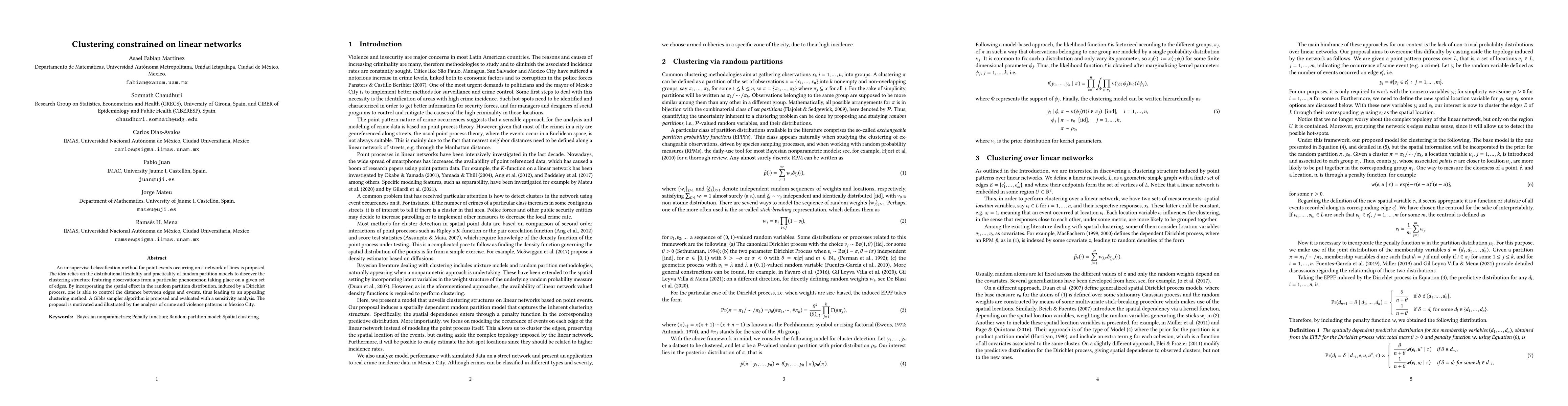 Thumbnail for Clustering constrained on linear networks