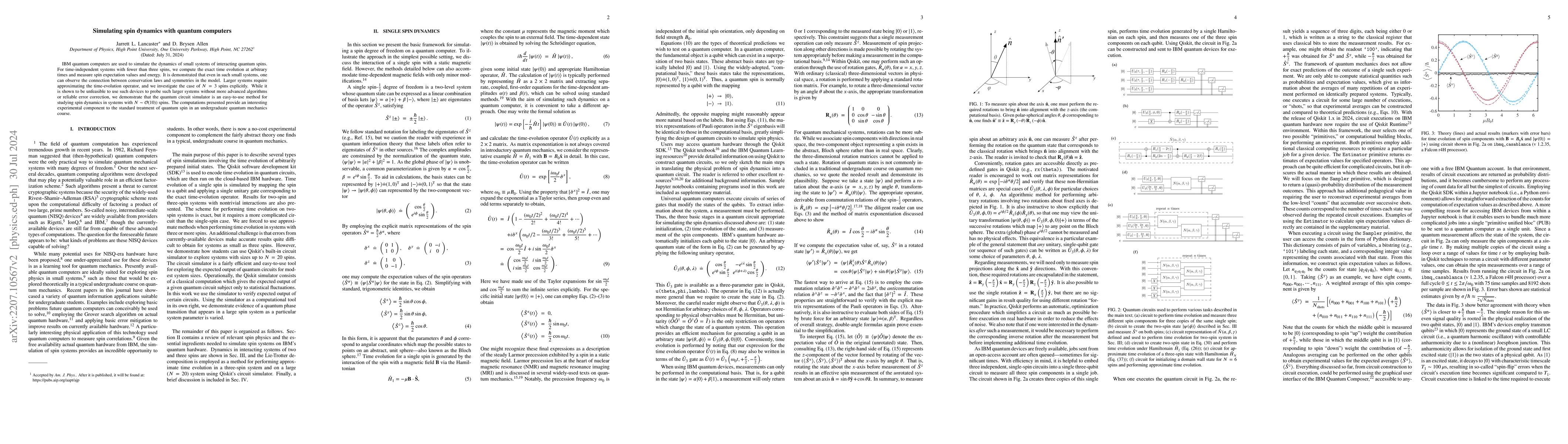 Thumbnail for Simulating spin dynamics with quantum computers