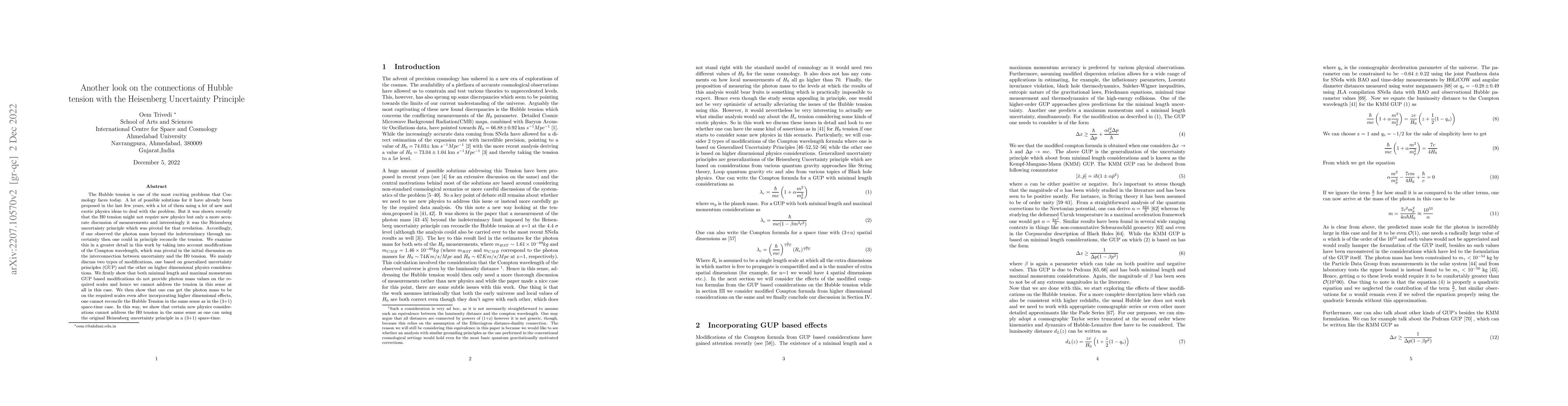 Thumbnail for Another look on the connections of Hubble tension with the Heisenberg
  Uncertainty Principle
