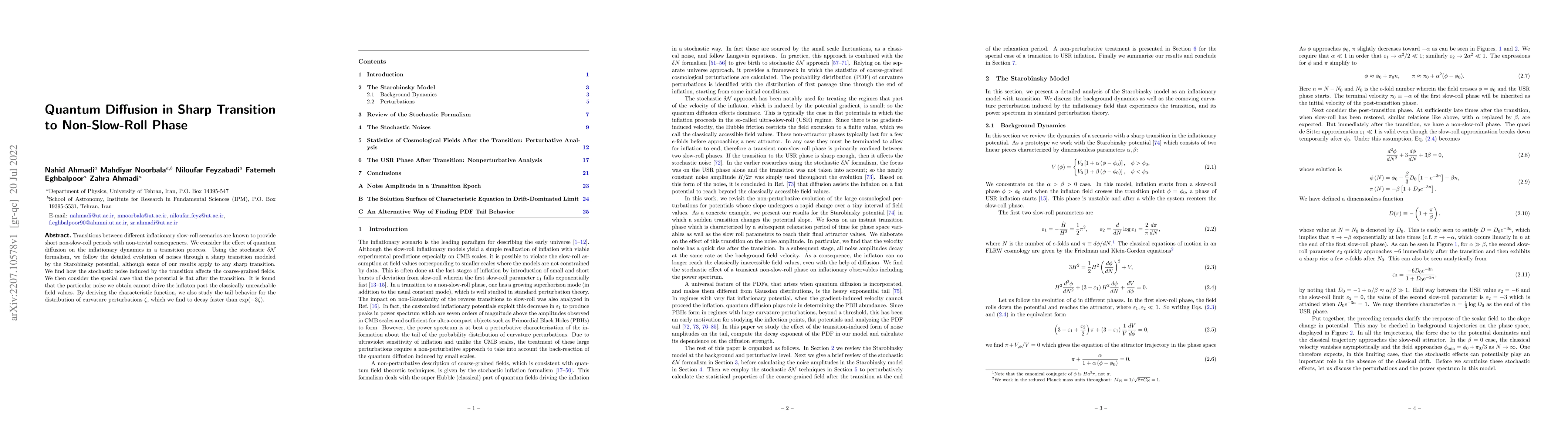 Thumbnail for Quantum Diffusion in Sharp Transition to Non-Slow-Roll Phase