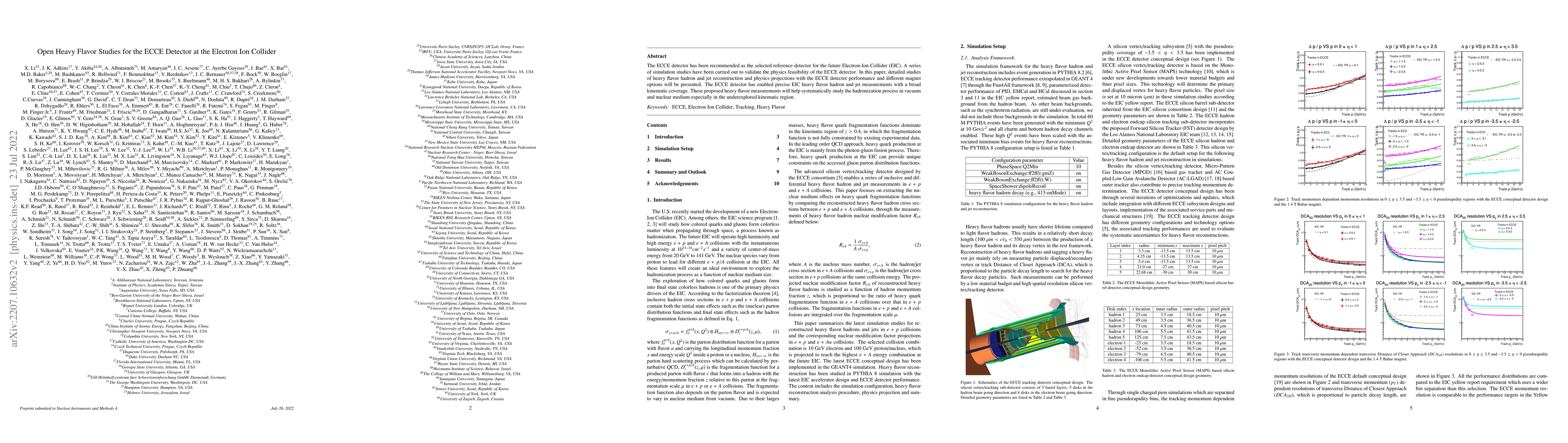 Thumbnail for Open Heavy Flavor Studies for the ECCE Detector at the Electron Ion
  Collider