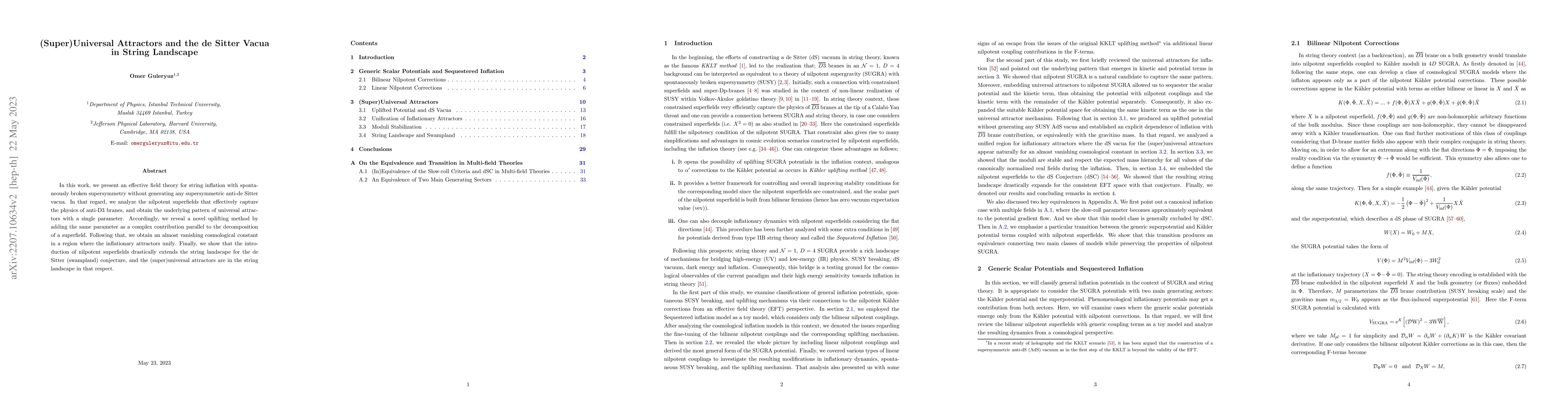 Thumbnail for (Super)Universal Attractors and the de Sitter Vacua in String Landscape