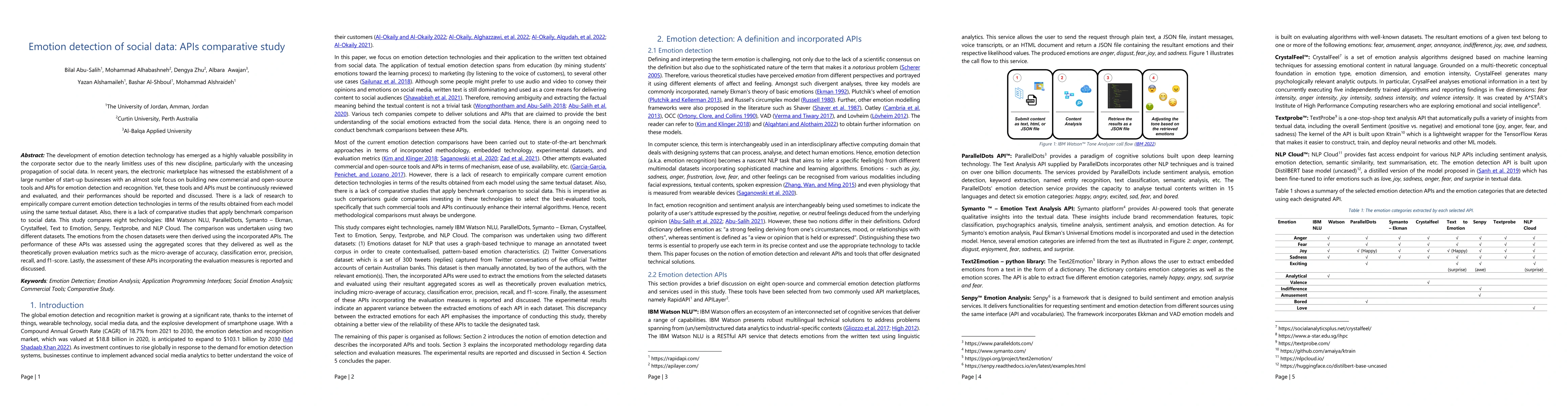 Thumbnail for Emotion detection of social data: APIs comparative study
