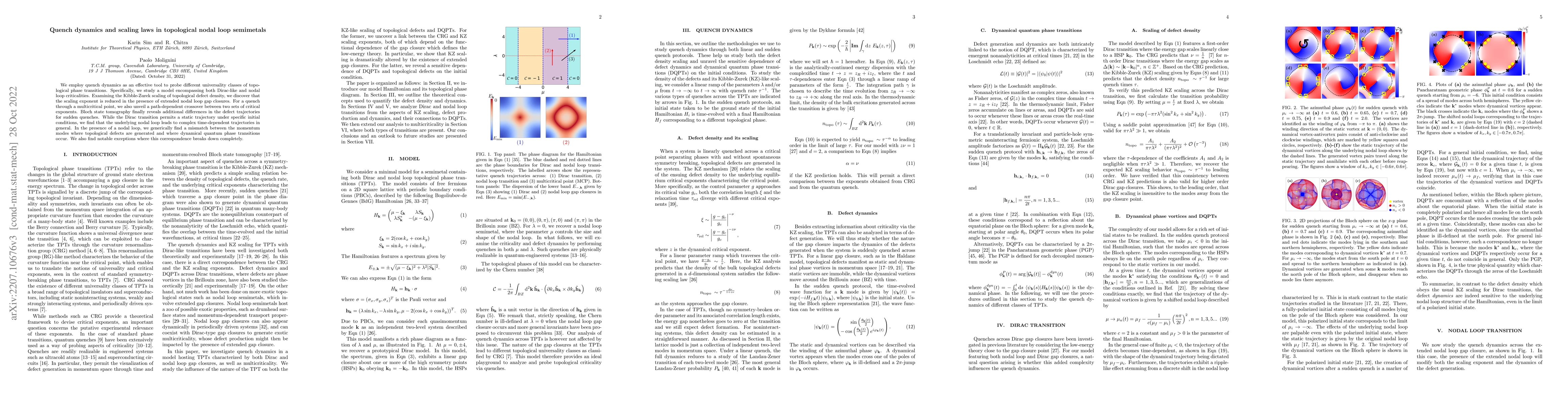 Thumbnail for Quench dynamics and scaling laws in topological nodal loop semimetals