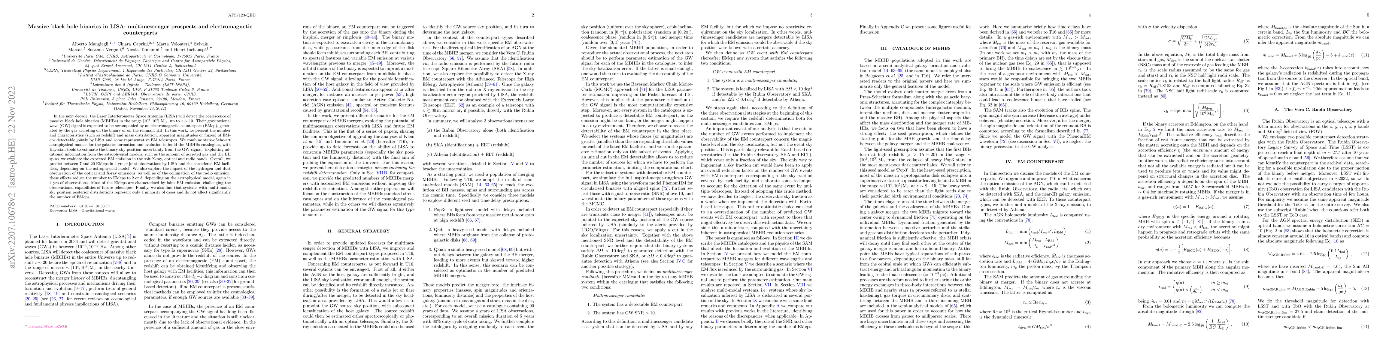 Thumbnail for Massive black hole binaries in LISA: multimessenger prospects and
  electromagnetic counterparts