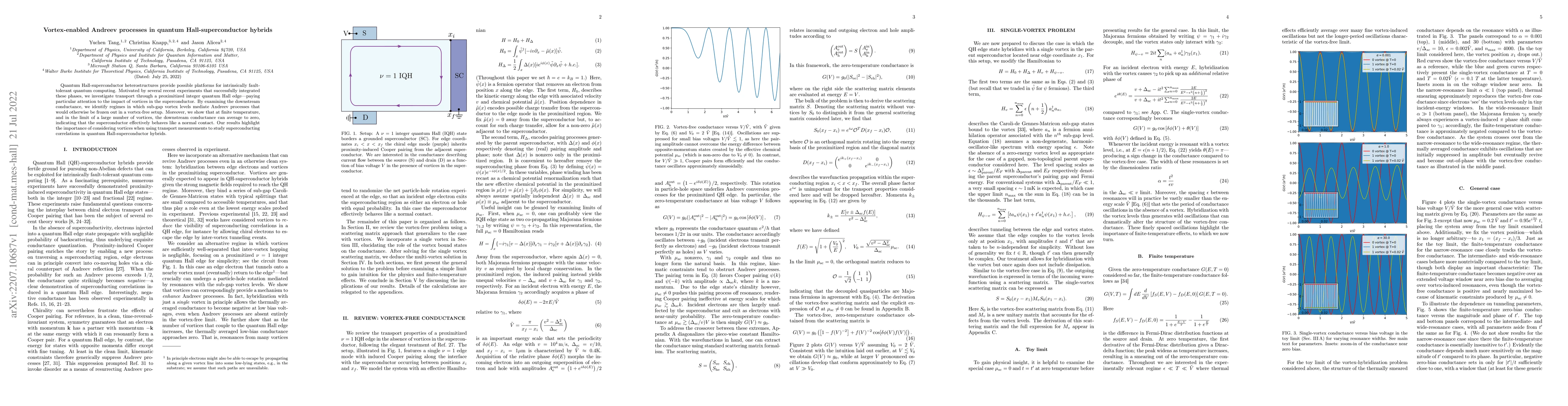 Thumbnail for Vortex-enabled Andreev processes in quantum Hall-superconductor hybrids