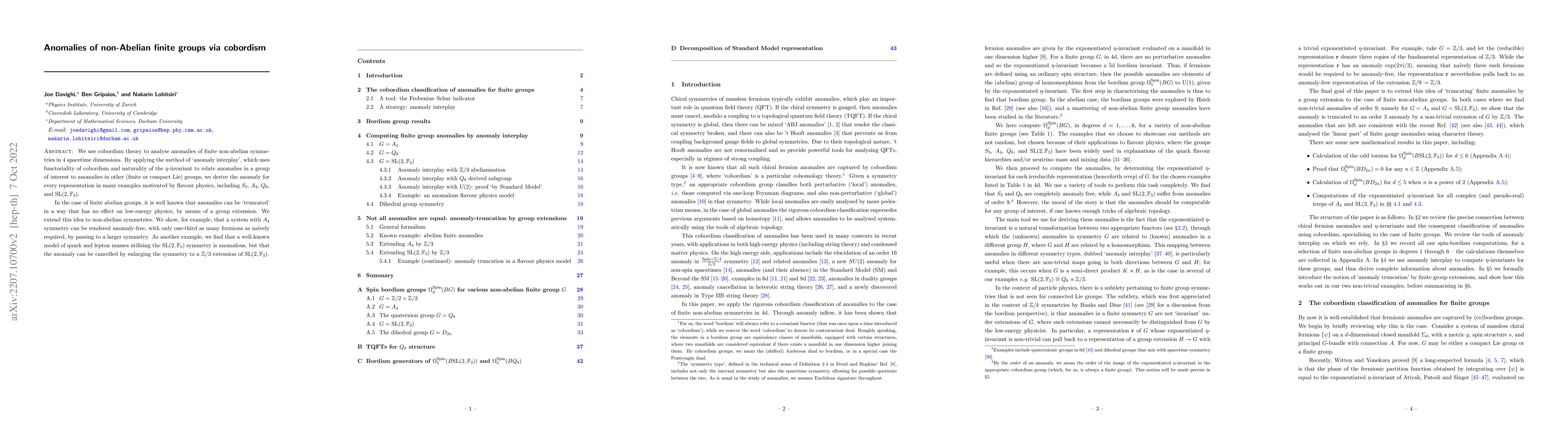 Thumbnail for Anomalies of non-Abelian finite groups via cobordism