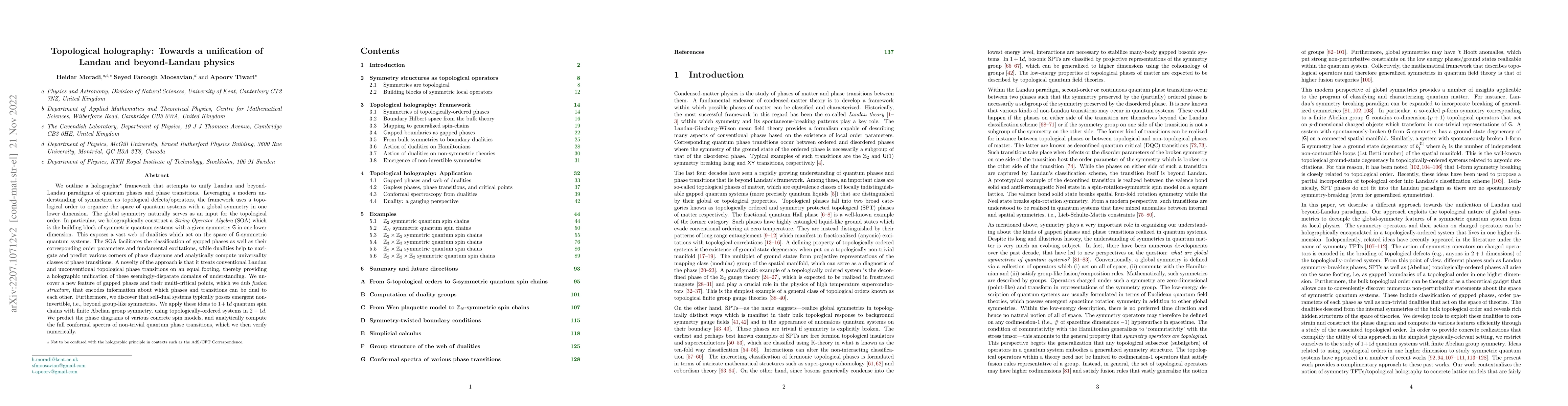 Thumbnail for Topological Holography: Towards a Unification of Landau and
  Beyond-Landau Physics