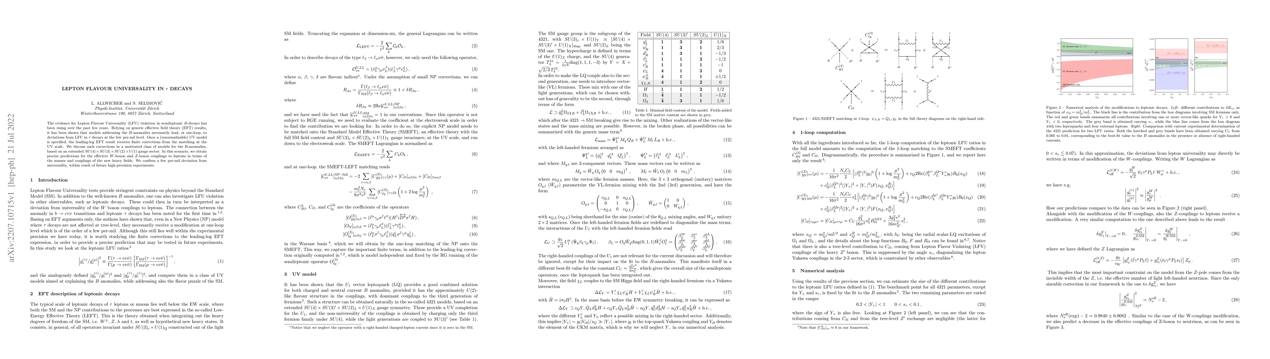 Thumbnail for Lepton Flavour Universality in $\tau$ decays