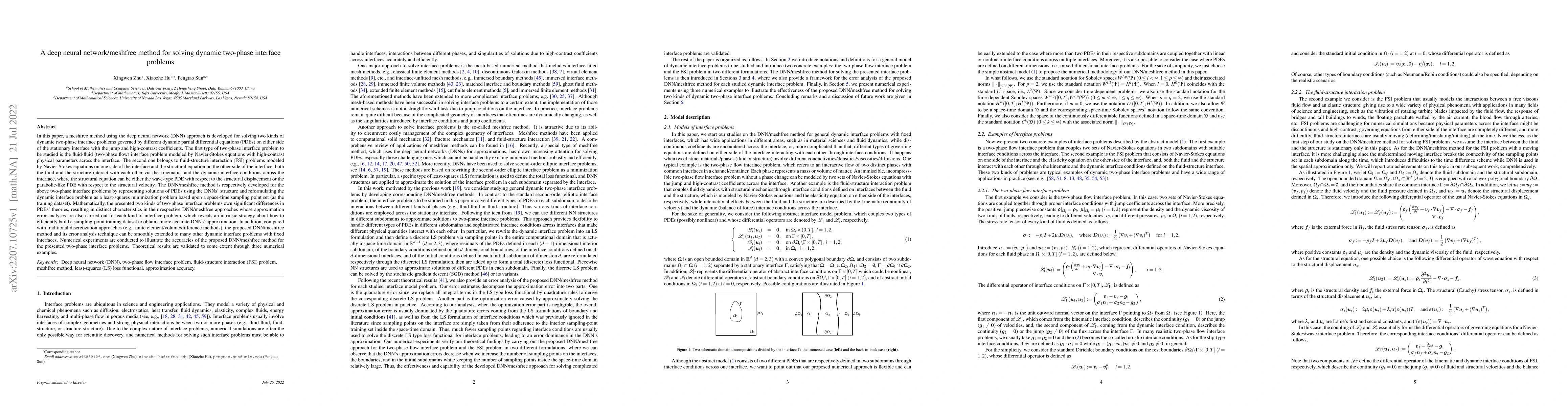 Thumbnail for A Deep Neural Network/Meshfree Method for Solving Dynamic Two-phase
  Interface Problems