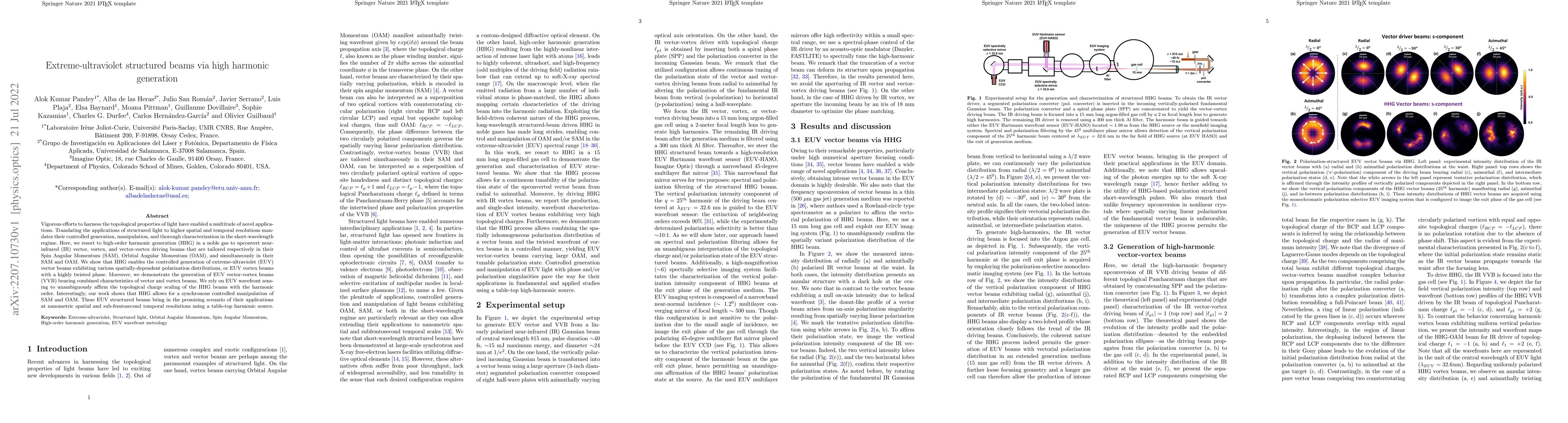 Thumbnail for Extreme-ultraviolet structured beams via high harmonic generation