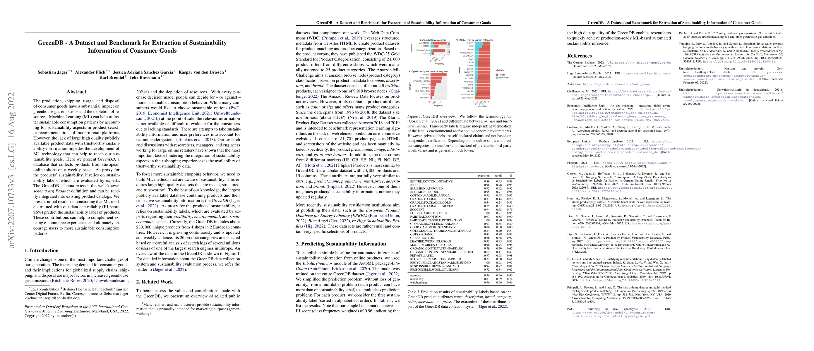 Thumbnail for GreenDB -- A Dataset and Benchmark for Extraction of Sustainability
  Information of Consumer Goods
