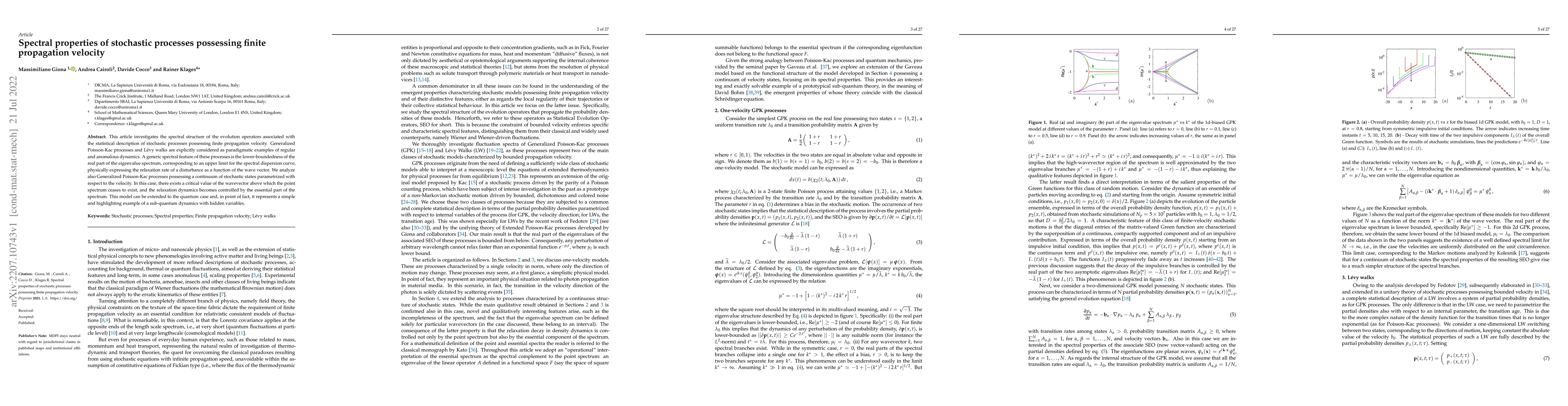 Thumbnail for Spectral properties of stochastic processes possessing finite
  propagation velocity