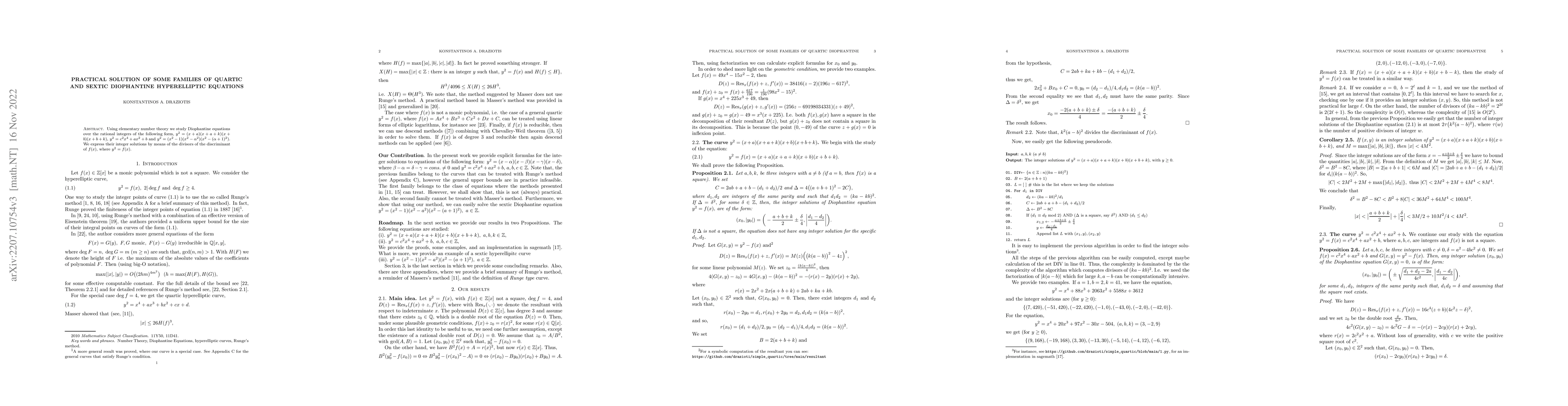 Thumbnail for Practical solution of some families of quartic and sextic diophantine
  hyperelliptic equations
