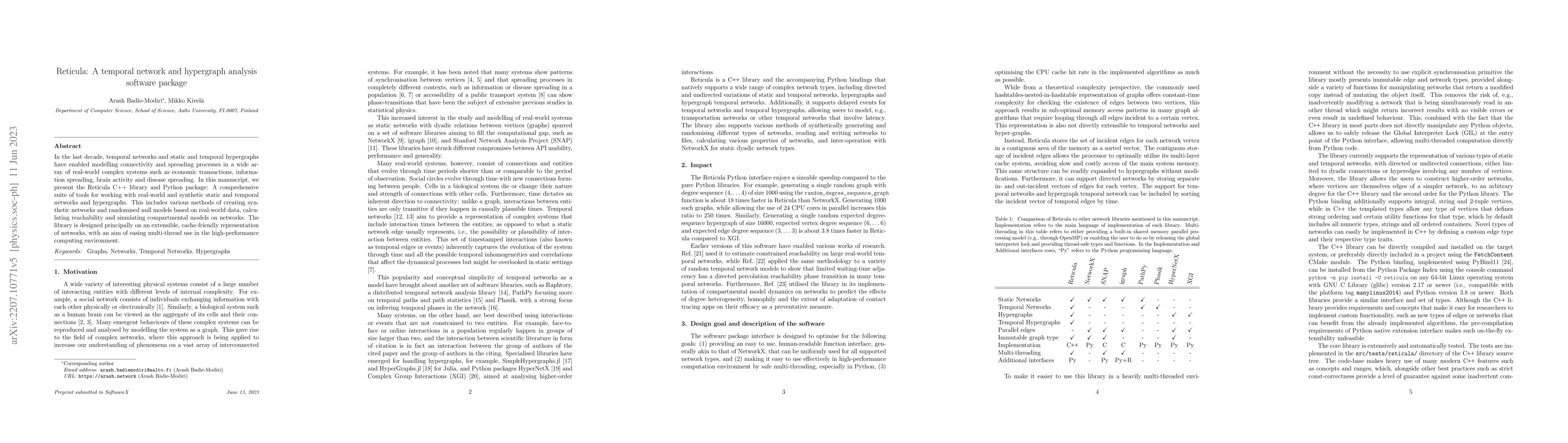Thumbnail for Reticula: A temporal network and hypergraph analysis software package
