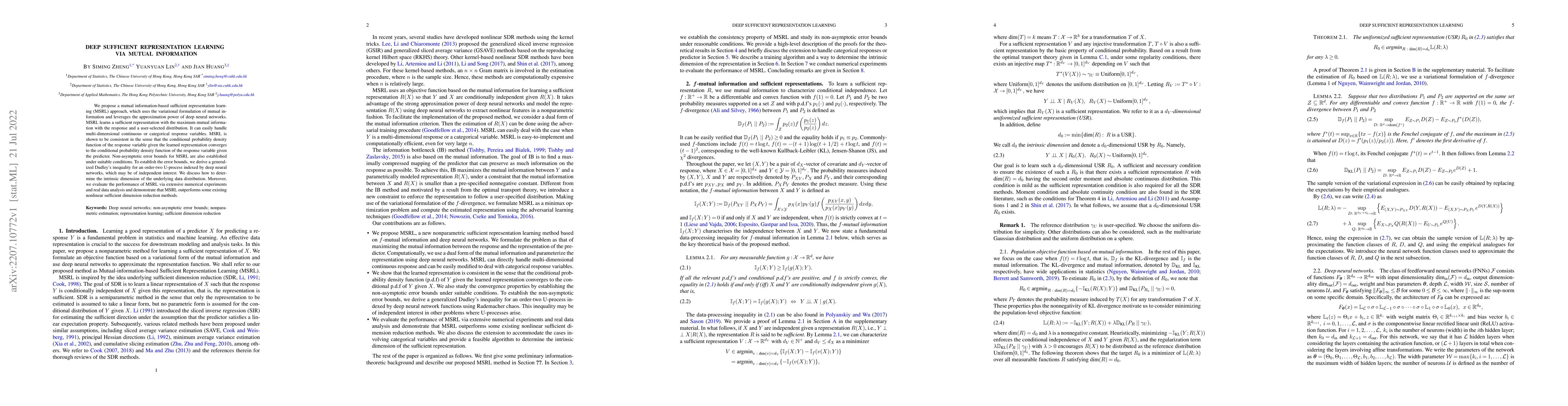 Thumbnail for Deep Sufficient Representation Learning via Mutual Information