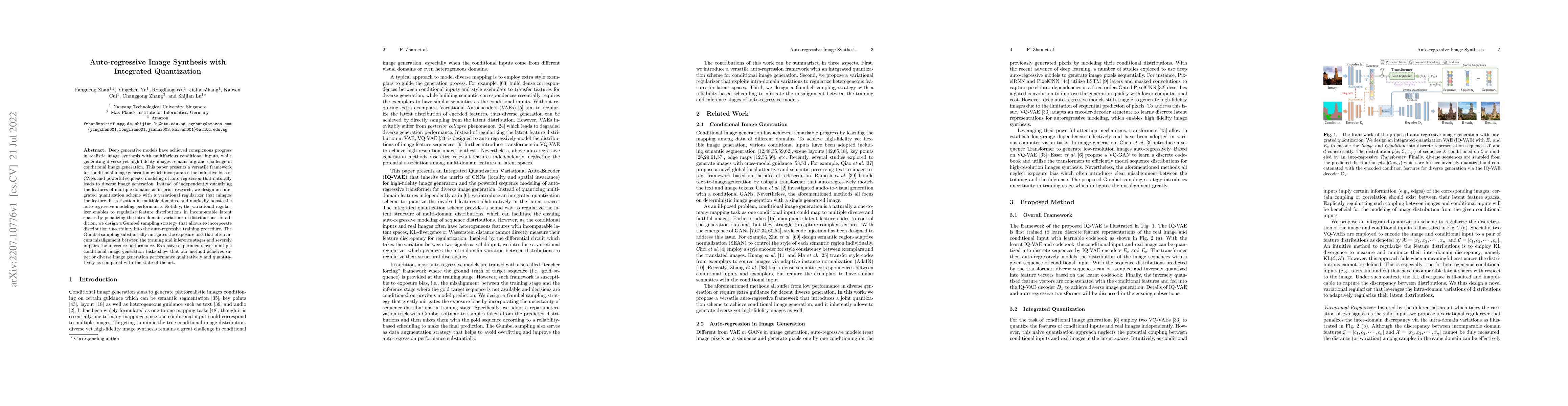 Thumbnail for Auto-regressive Image Synthesis with Integrated Quantization
