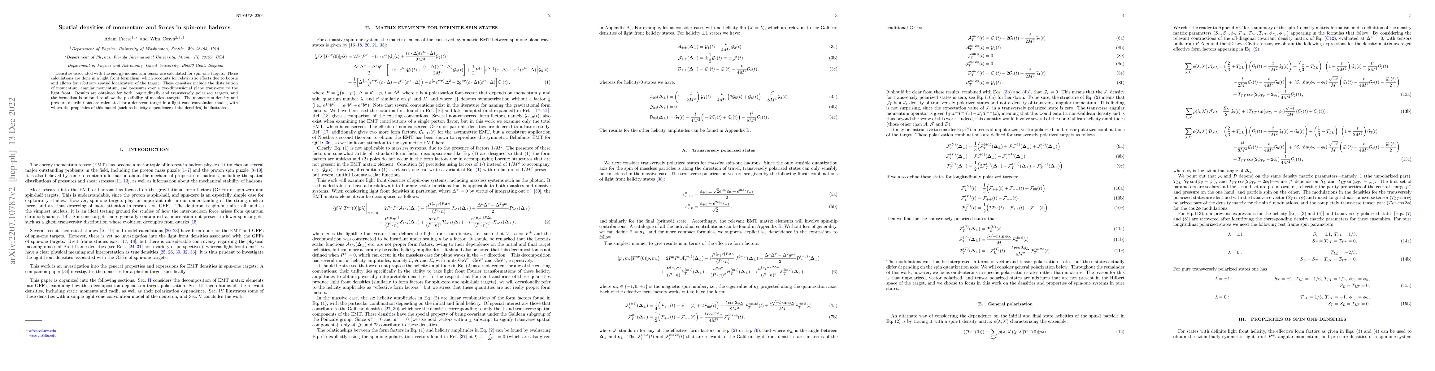 Thumbnail for Spatial densities of momentum and forces in spin-one hadrons