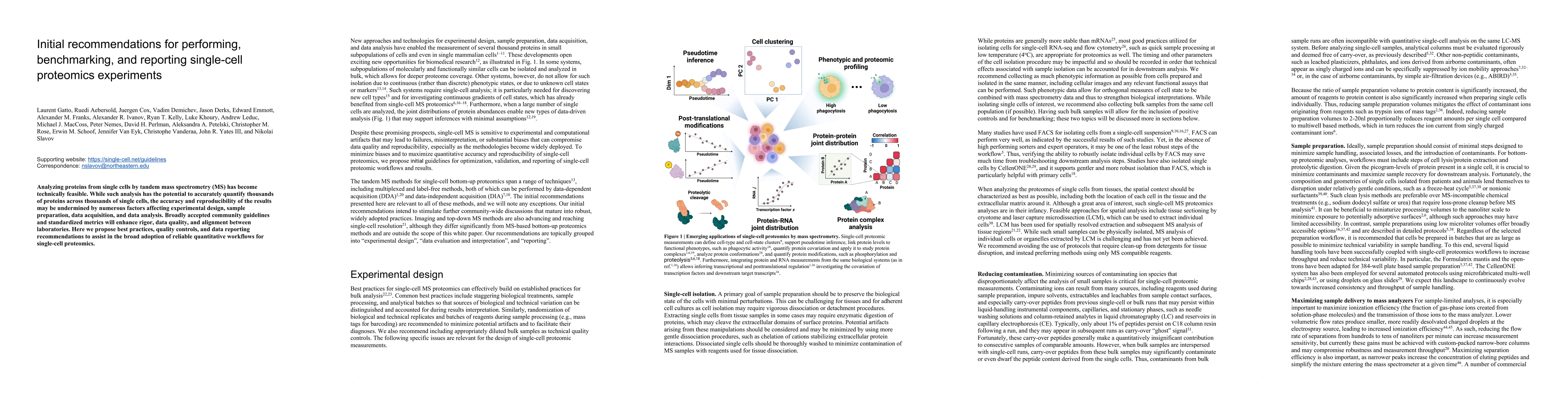Thumbnail for Initial recommendations for performing, benchmarking, and reporting
  single-cell proteomics experiments