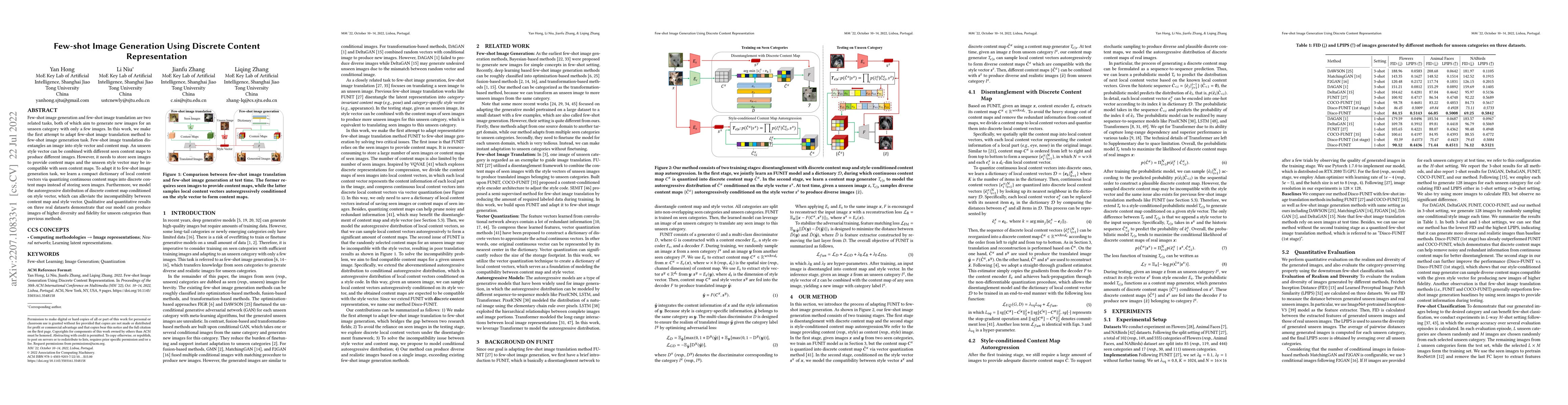 Thumbnail for Few-shot Image Generation Using Discrete Content Representation