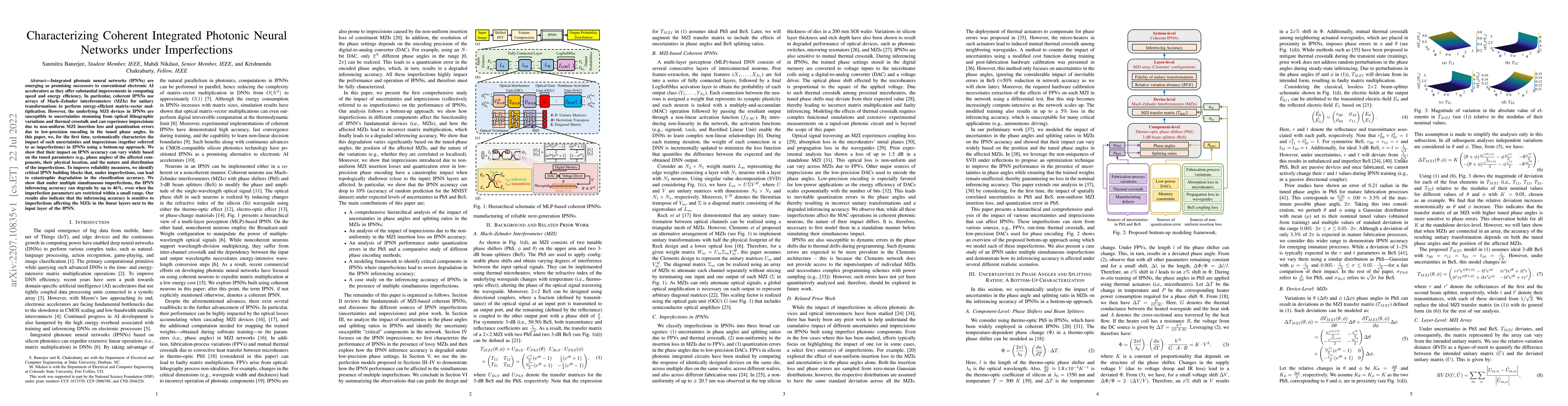 Thumbnail for Characterizing Coherent Integrated Photonic Neural Networks under
  Imperfections