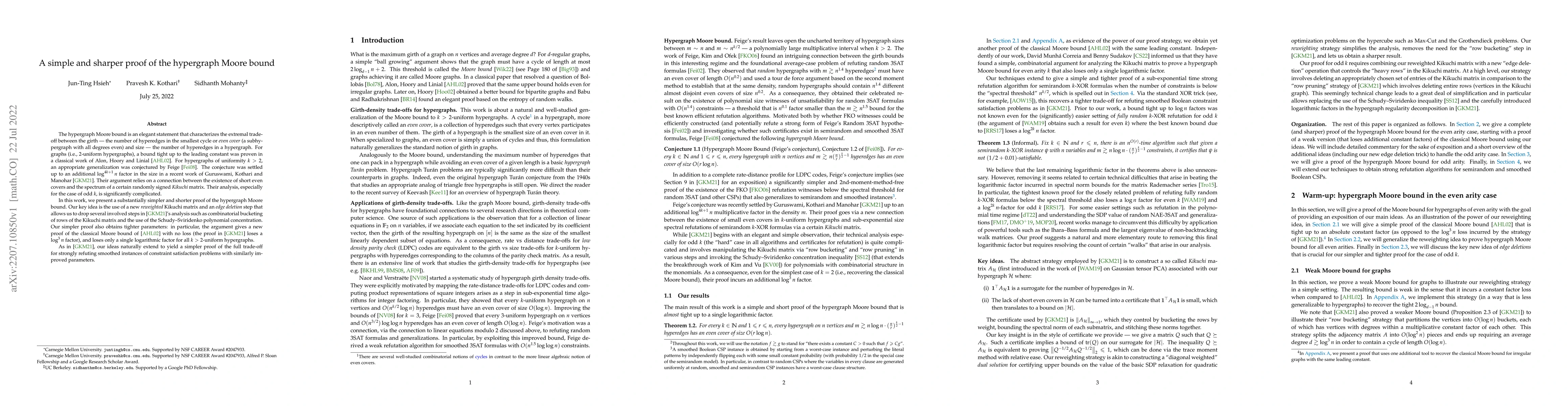 Thumbnail for A simple and sharper proof of the hypergraph Moore bound