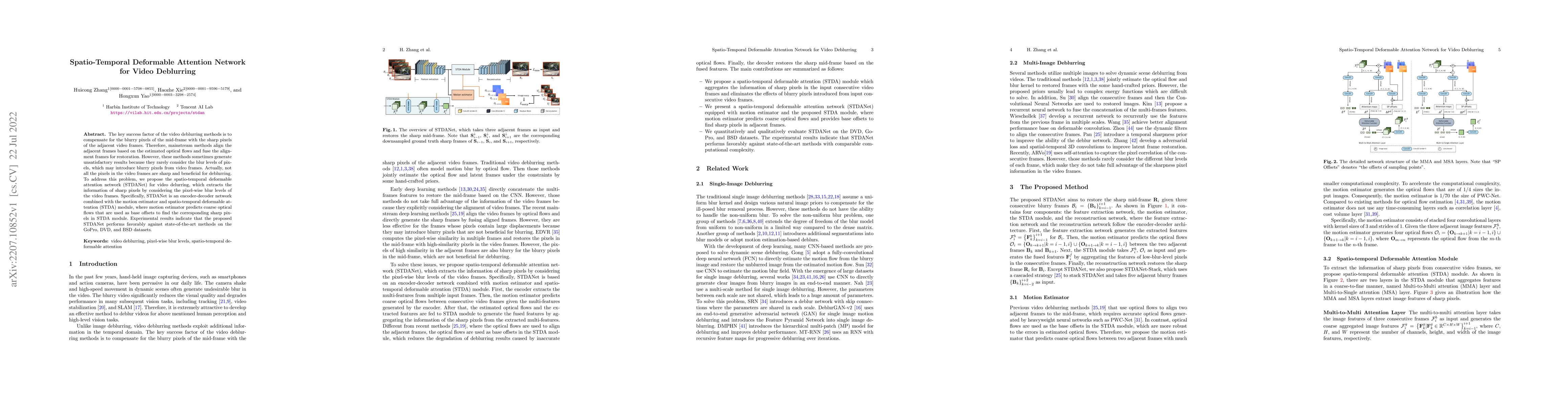 Thumbnail for Spatio-Temporal Deformable Attention Network for Video Deblurring